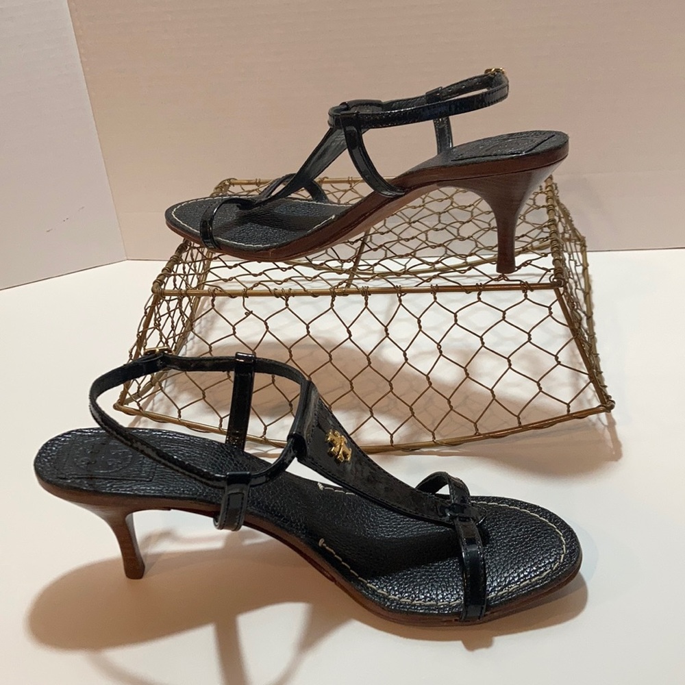 Tory Burch Size 8 1/2 M Black Patent Leather Low Heel Shoes